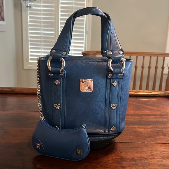 MCM Mini Studded Shoulder Bag w/Detachable Pouch - Picture 1 of 17